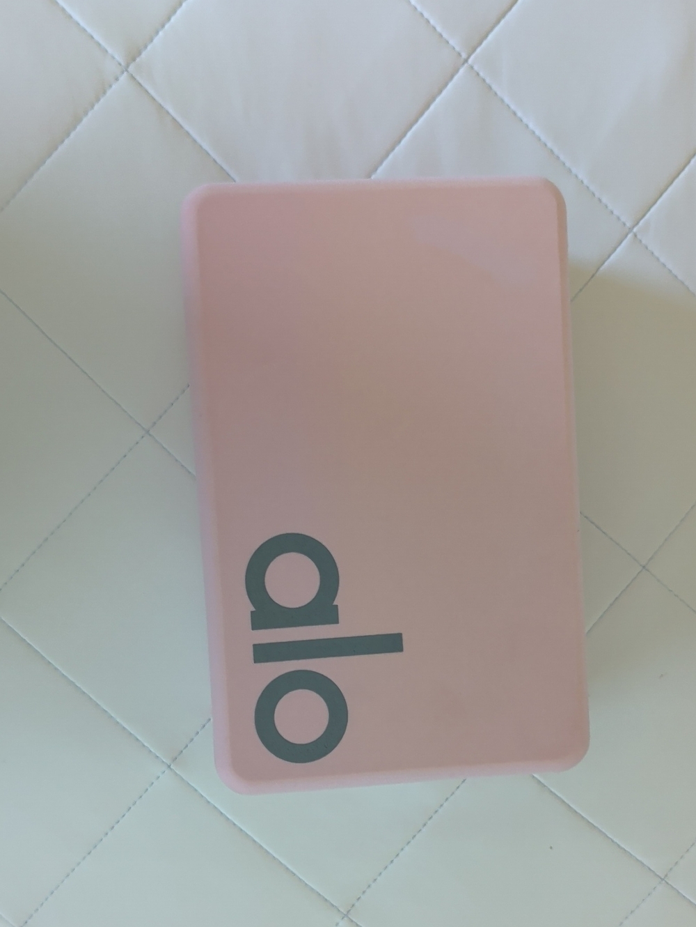 ALO Yoga Pink Yoga Block with Gray Logo
